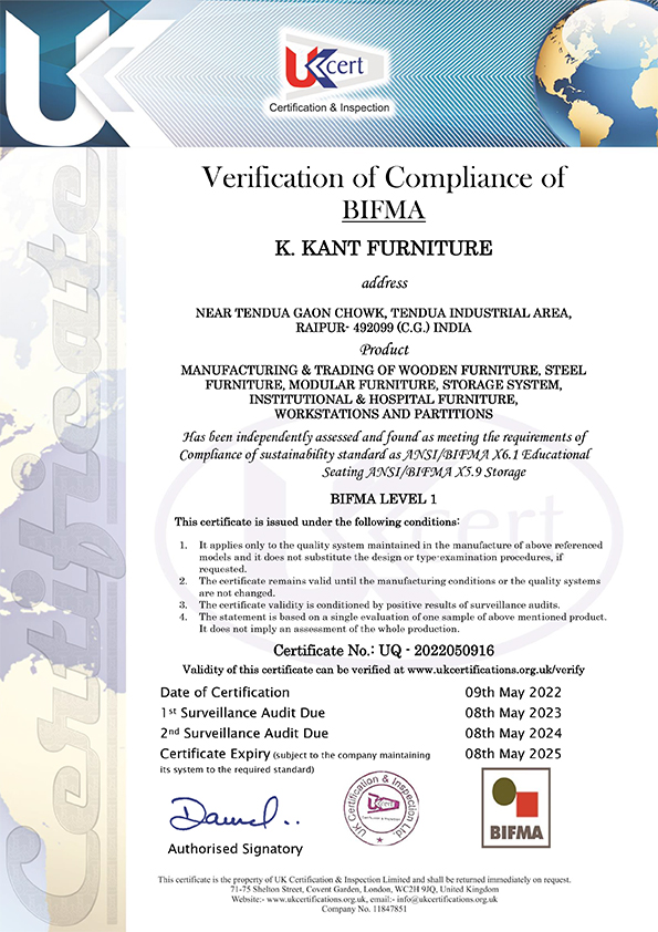 BIFMA Certificate